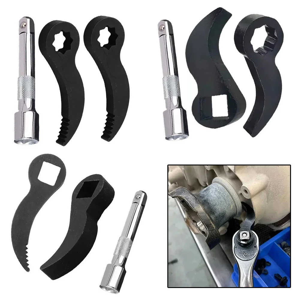 3pcs/kit Pry Bar Wrench Adaptor Head New Crowbar Adapter Head Tool With Extension Bar Replacement Automobiles Parts