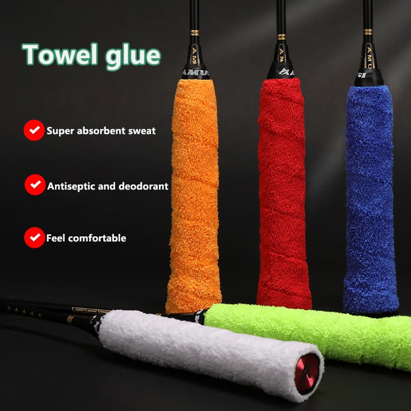 High Quality Tennis Badminton Racket Overgrips Cotton Towel Grips Tape Sweat Absorbent Grip Wrap Sweatband