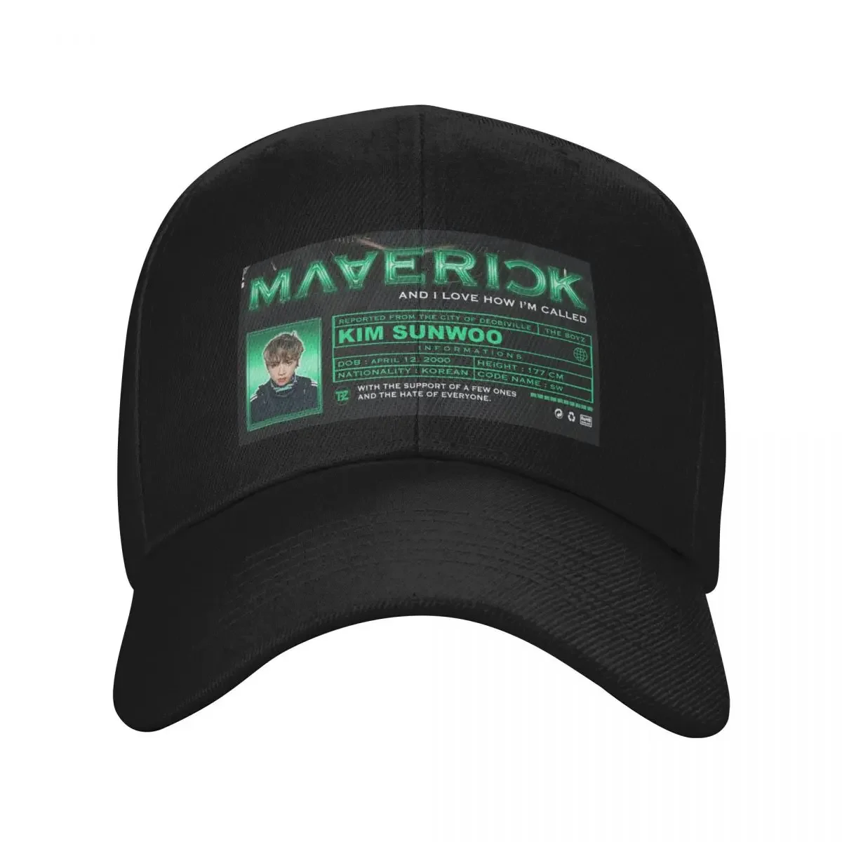 

Sunwoo Maverick ! [The Boyz] Baseball Cap Streetwear sailor cap for men Women's Beach Outlet Men's