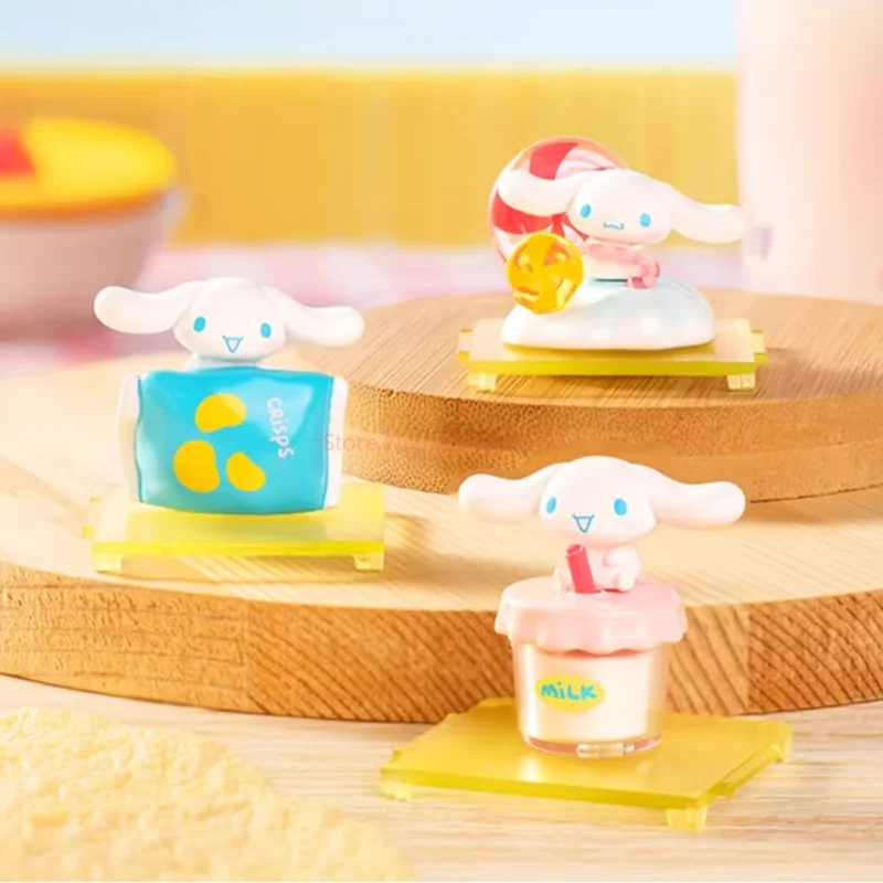 Miniso sanrio cinnamoroll conveniência série de comida rápida micro caixa figuras de ação caixa cega ornamentos feitos à mão presente na moda