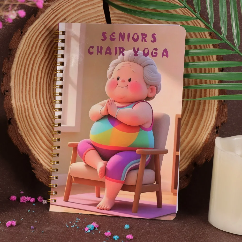 

30-Day Chair Yoga Journal for Seniors: A Gentle Seated Exercise Book with Printable Charts - Guide to Muscle Strength, And Flexi