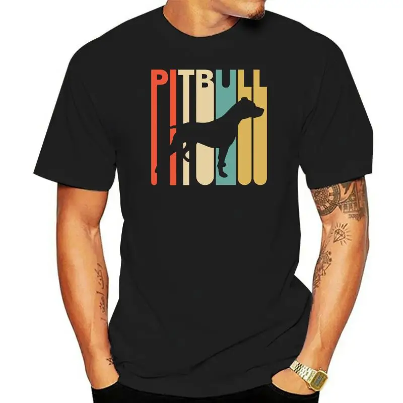 Vintage Style Pitbull Shirt-Shirt Fashion Summer Men'S Casual Casual O-Neck Male Tops & Tees Mens Tee Shirts T-Shirt Streetwear