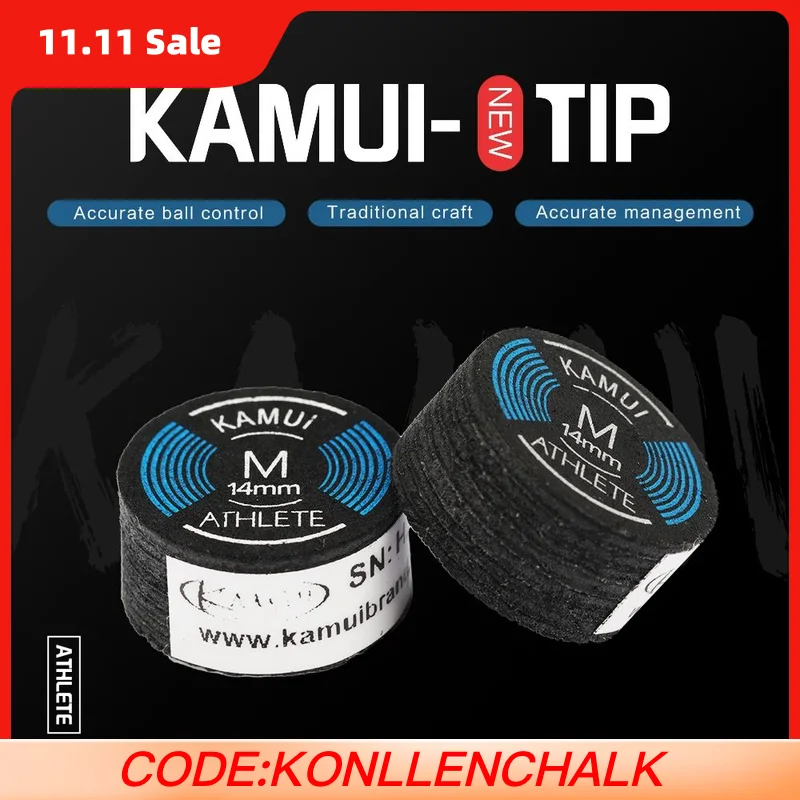 

Japan Original Kamui ATHLETE Tips Black 14mm Billiard Pool Carom Cue Tip Billiard Cue Stick Tips Snooker Billiard Accessories