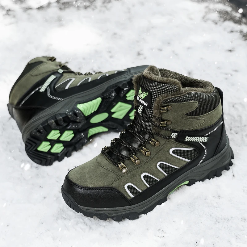 

Winter Men‘s Hiking Boots Breathable Outdoor Warm Sneakers Non-slip City Trekking Shoes Mountain Climbing Wading Shoes Snow Boot