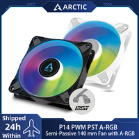 ARCTIC P14 PWM PST A-RGB 140mm PWM Case Fan, Optimised for Static Pressure, Semi-Passive: 200–1900 rpm, 5V 3 Pin A-RGB LED