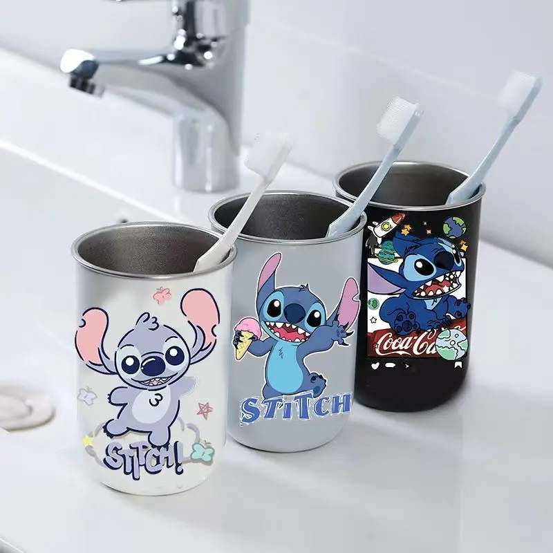 

Stitch Winter Stainless Steel Water Cups Girls Kawaii Toothbrush Mug Kids Home Fashion Keep Warm Milk Water Bottle Children Gift