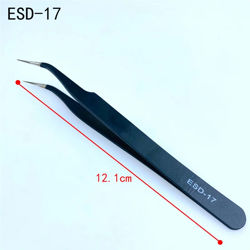 10-Piece Set Anti-Static Tweezers Combination Set Cloth Bag Tweezer Combination Suit Easy Storage