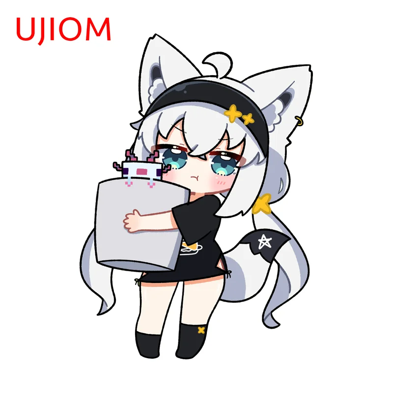 UJIOM Shirakami Fubuki Chibi Hololive Wall Sticker Anime Girl Premium Creative Scratch Proof Adhesive Decal Trunk Wardrobe Decor