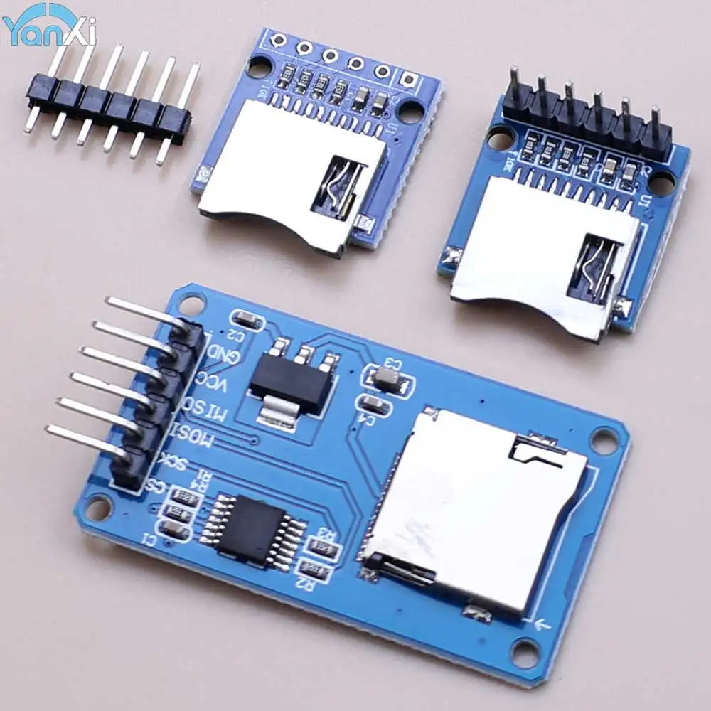 Micro SD Card Mini TF Card Adapter Reader Module Welded Pins with SPI Interface Level Conversion Chip Compatible For Arduino DIY