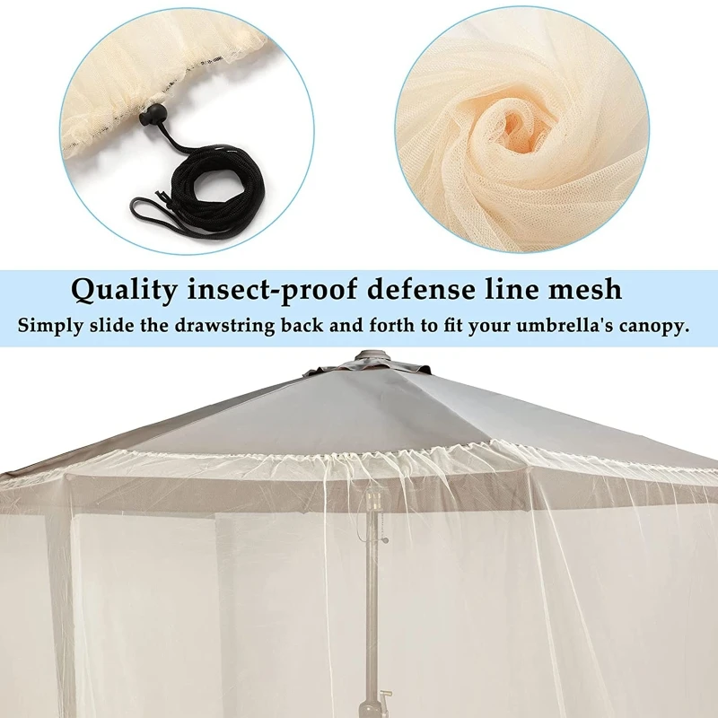 Multifunctional Mosquito Netting for Outdoor Mosquito Repellent Mesh Net Screen Universal Table Umbrellas Easy Assemble