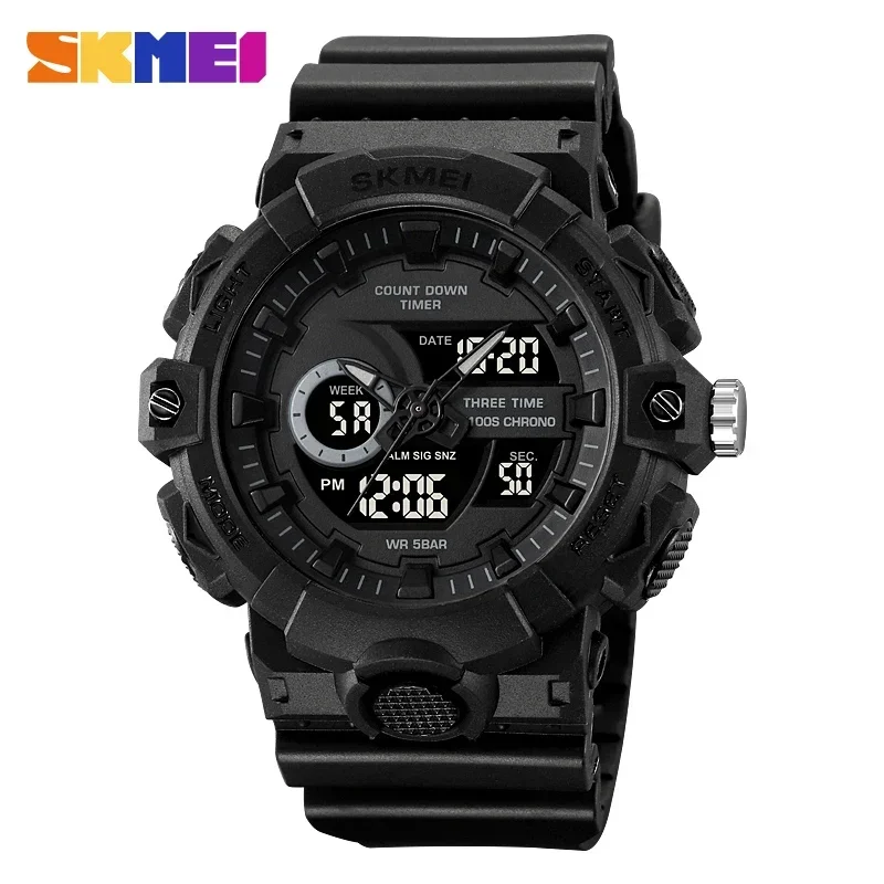 SKMEI 2225 Sport LED Display Mens Waterproof Digital Wristwatch Shockproof Countdown for Casio Quartz Watch for Men Reloj Hombre