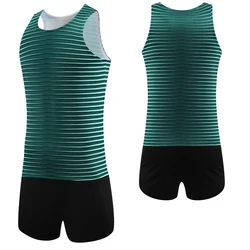 Tuta da uomo abbigliamento da corsa tute da allenamento per atletica leggera Quick Dry Marathon Athletics Sprint Sportswear Set sportivo all'aperto