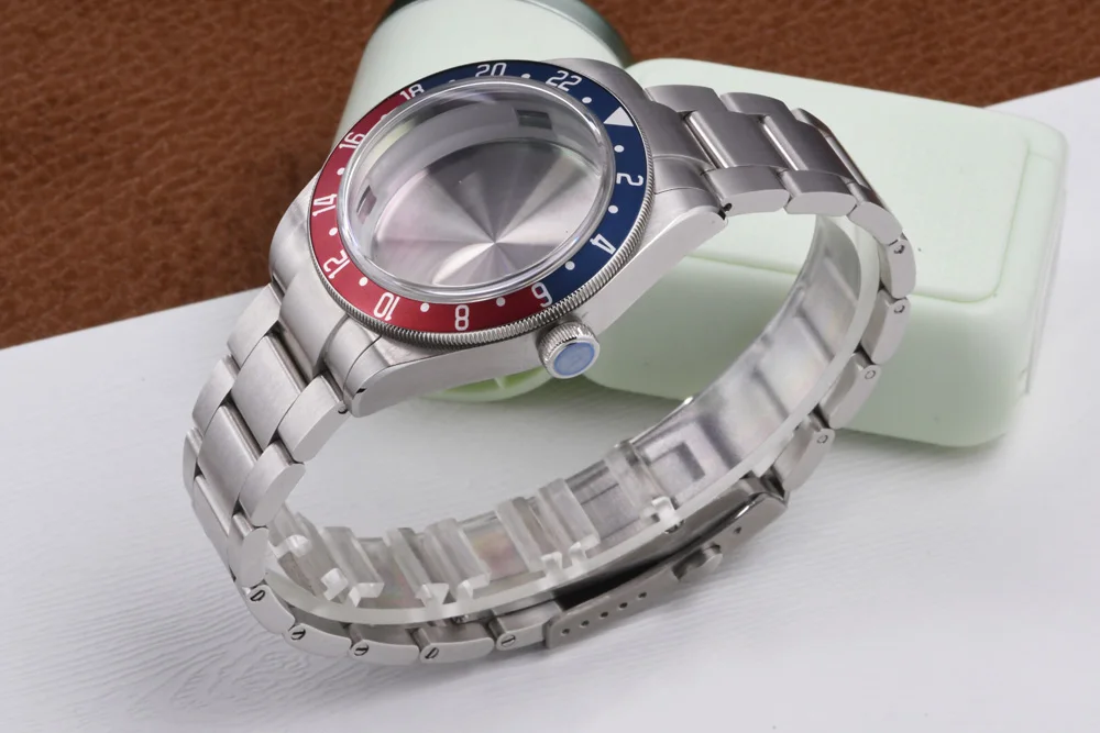 GMT-Uhrengehäuse, 200 m, 31,5 mm Zifferblatt, 316L-Edelstahl, Saphirglas, Taucheruhrengehäuse für NH34-Automatikwerk, Zubehör – Detail 9
