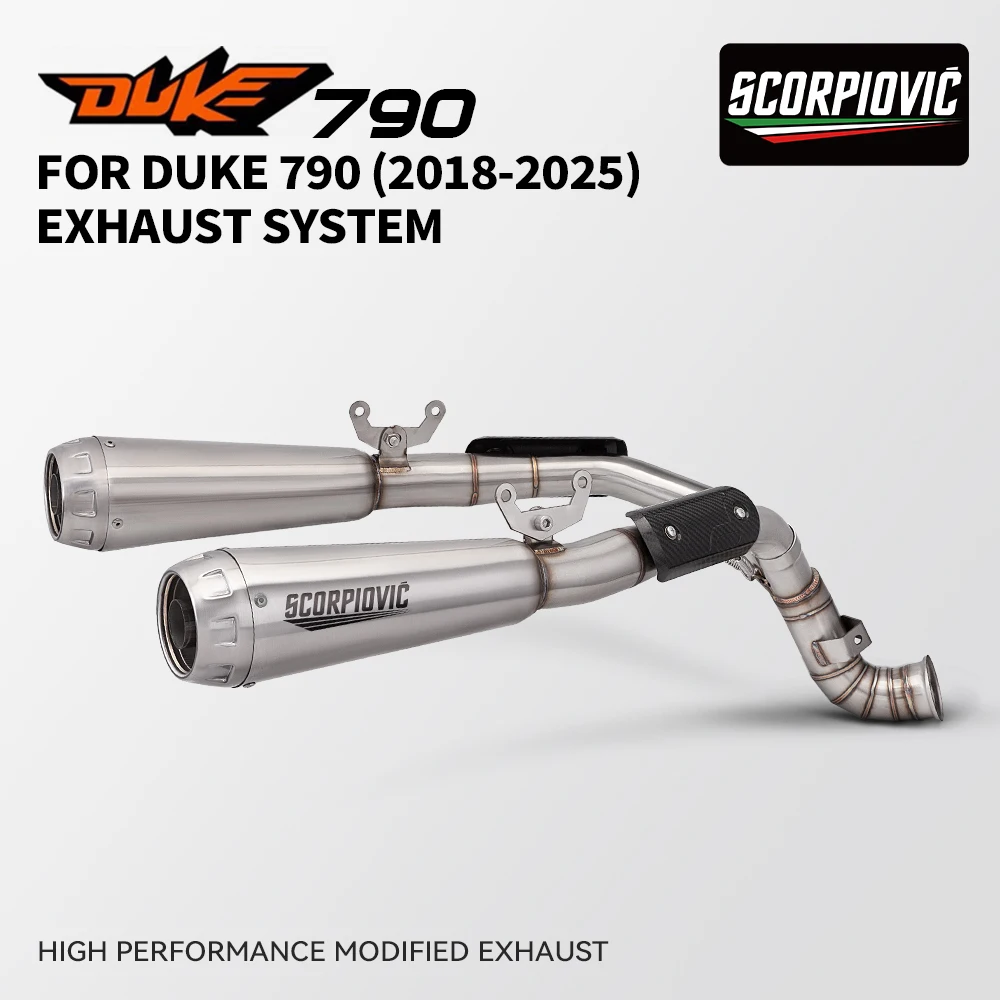 For Duke 790 2018-2020 890 Duke / R 2021 2022 2023 Escape Motorcycle Exhaust High Level Link Pipe 1-2 System Slip-on