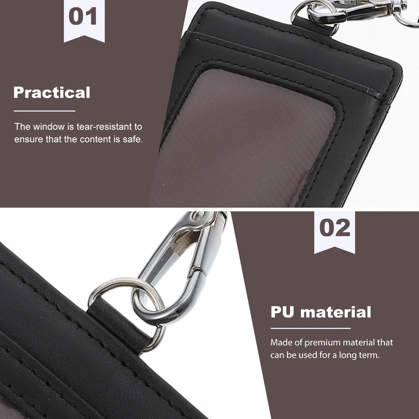 

Портативный держатель для удостоверений личности из полиуретана, многофункциональный защитный чехол для рабочих карт, легкий прозрачный бейдж с ремешком для студентов