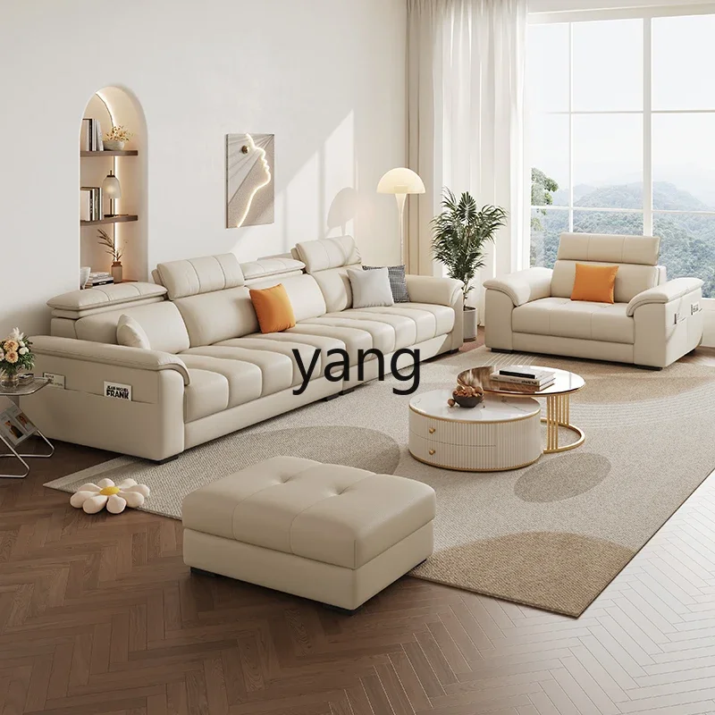 xyy modern simple fabric sofa combination cream wind small apartment straight row cat scratching leather sofa