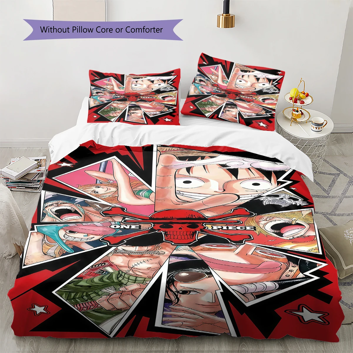 One Piece Monkey D. Luffy Duvet Cover - Comfortable Soft, Kids Bedding Gift, Extra Large Various Sizes -HE75