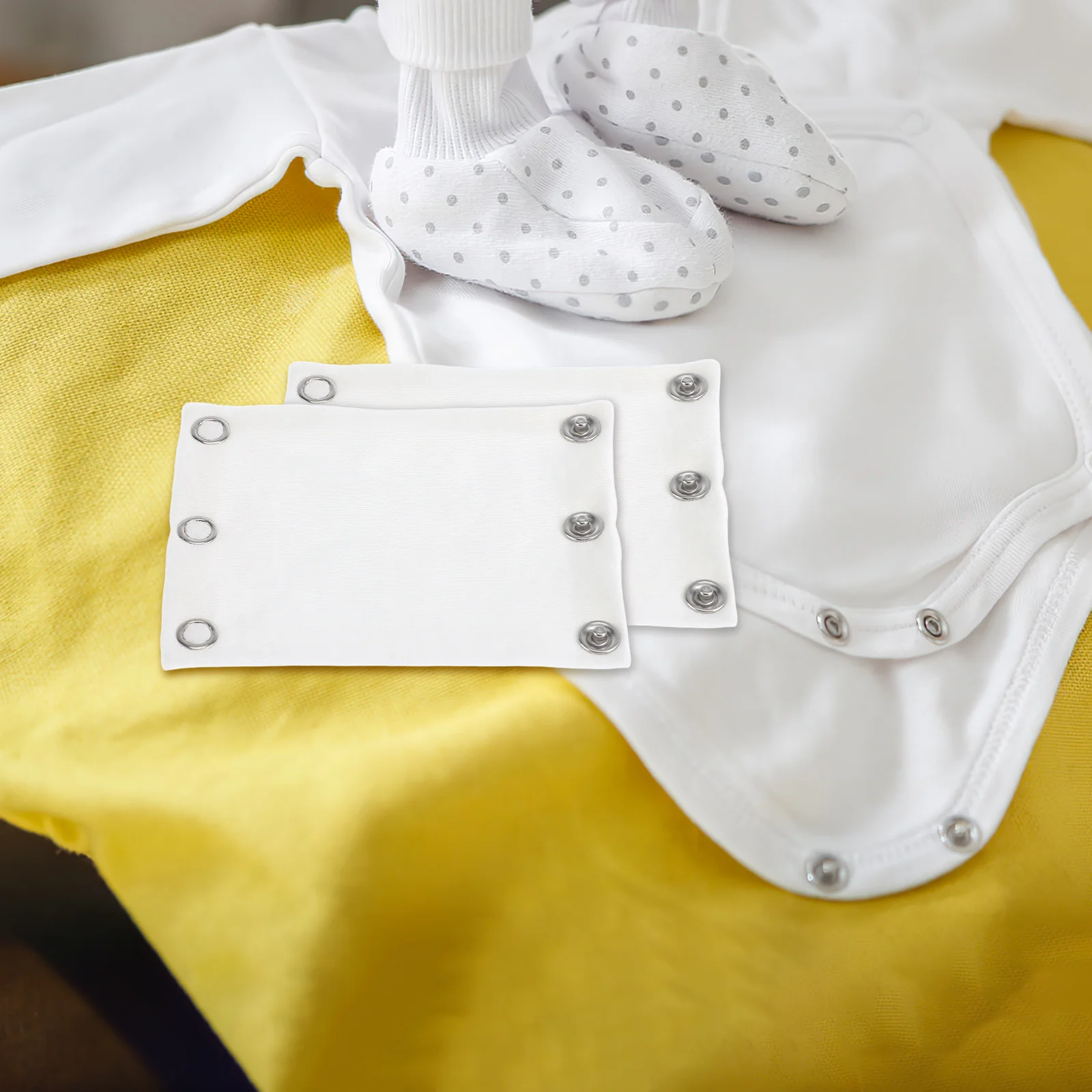 

1 Pair Baby Romper Double Layer Bodysuit Snap Toddler Jumpsuits Infant Boy Girl Rectangle Shape For Baby Jumpsuits Extender