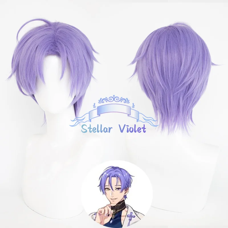 

Game Nu Carnival Kuya Косплей Парик Фиолетовый 30 см Короткие Термостойкие Синтетические Волосы Хэллоуин Вечеринка Аниме Парики + Кепка Для Парика