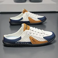 Chaussons mi-ouverts à semelle souple pour hommes, chaussures décontractées tendance d'été, baskets à semelle souple, Zapatos De Hombre, grande taille 48 1