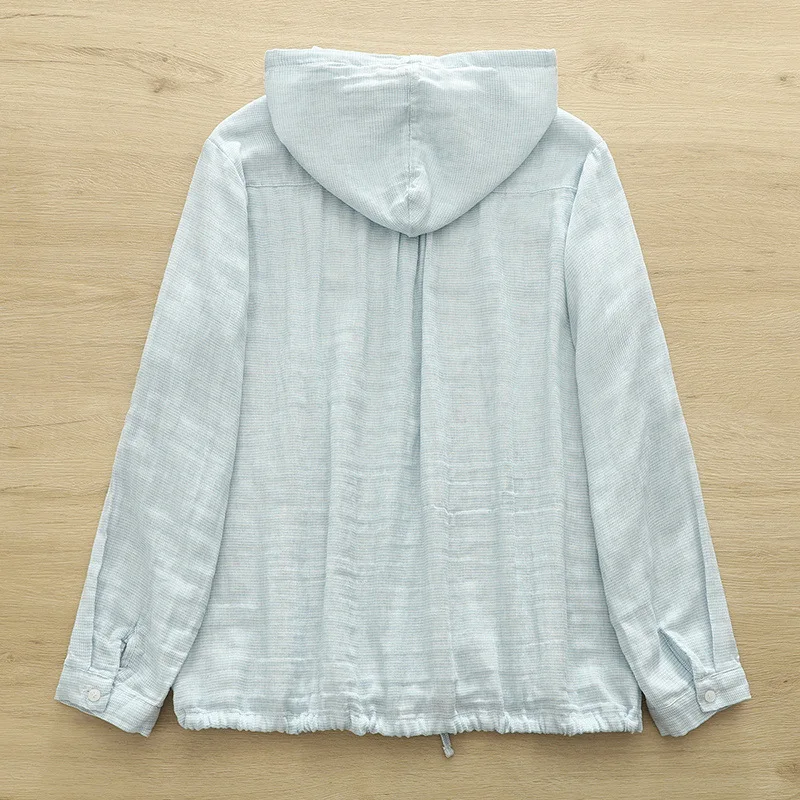 100% Cotton yarn plaid hoodies sweatshirt for women autumn Japanese style yellow pink blue check hooded shirts and blouses