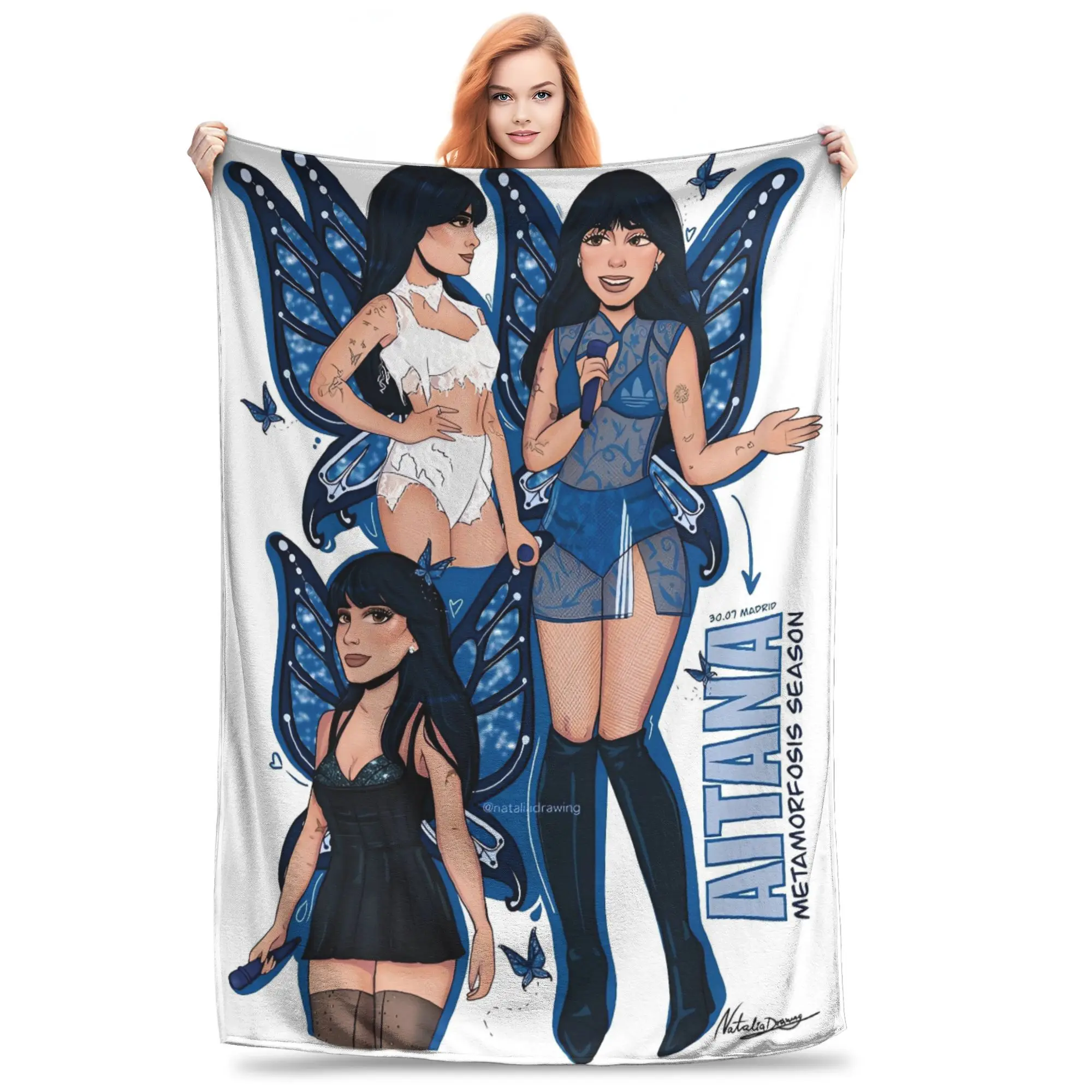 

Aitana Music Singer Blanket Warm Novelty Plush Throw Blanket For Boy Girl Living Room Flannel Bedspread Bed Cover