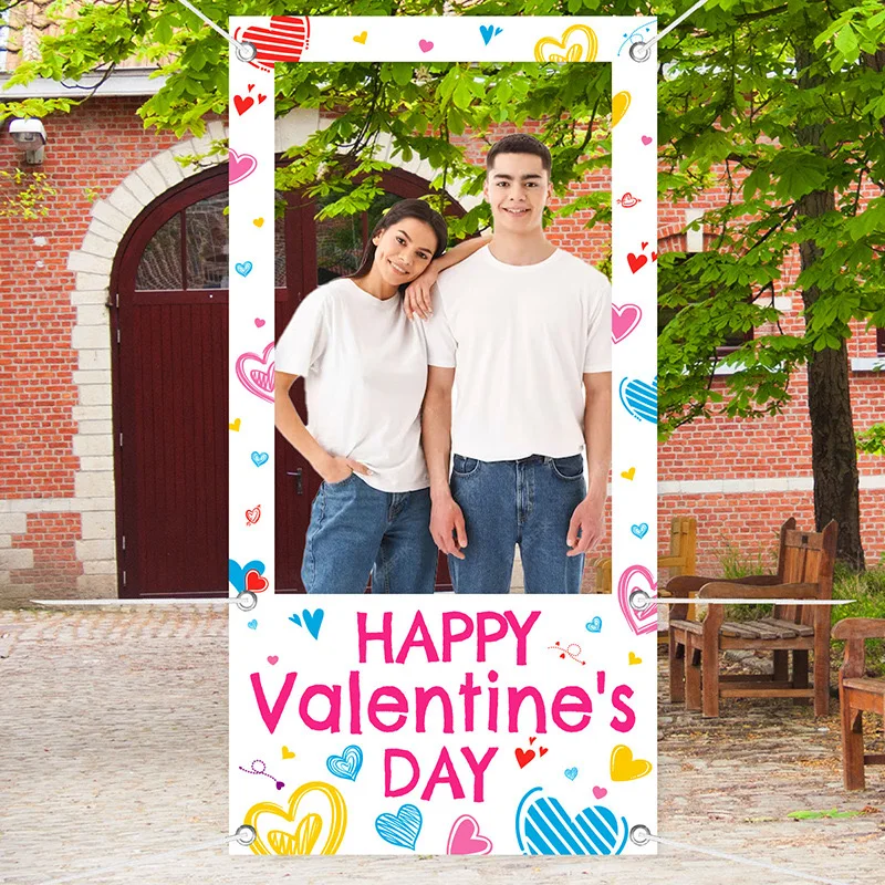 

Valentine's Day hollow out photography party decoration background romantic couple date photography decoration photo booth props