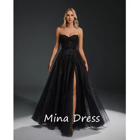 Mina Customized Flower Sparkle Ball Dress Luxury Women's Evening Dress Sleeveless Elegant Party Dress Women's Special Occasion