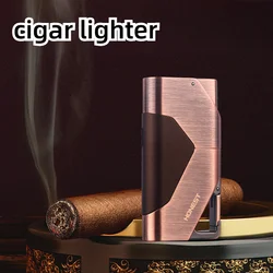 HONEST Cigar Gas Lighter with Buckle Portable Outdoor Windproof Compact Metal Machine High-end Men's Gift