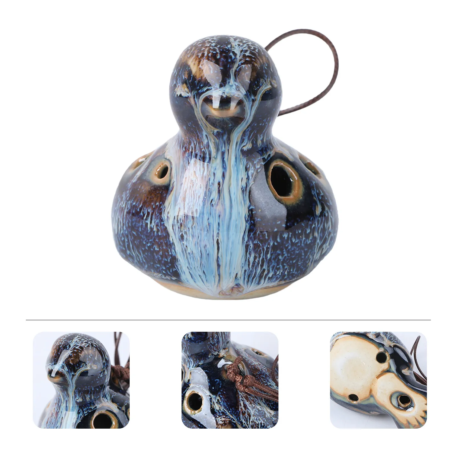 6 Holes Bird Style Ocarina Ceramic Flute Beginner Friendly Portable Mellow Tone Ergonomic Shape for Music Lovers Performers