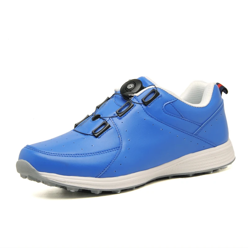 

Golf Shoes Men Genuine Leather Quick Lacing Golf Sneakers Comfortable Walking Waterproof Leather Golfer Sports Shoes