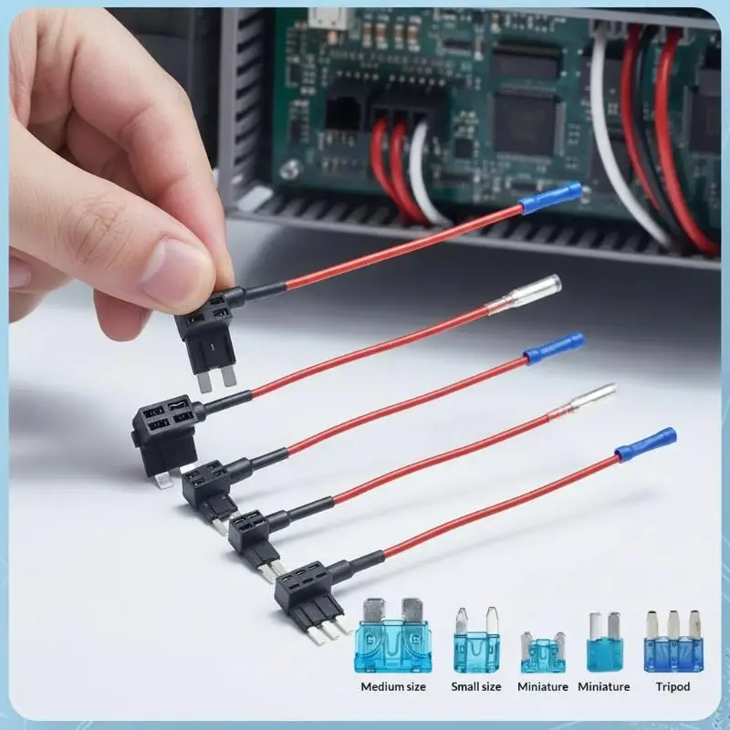 1Pcs Universal 12V 24V Car Fuse Holder Add-a-circuit Tap Adapter MINI Small Medium Size for Car Audio LED Light Strip Power Con