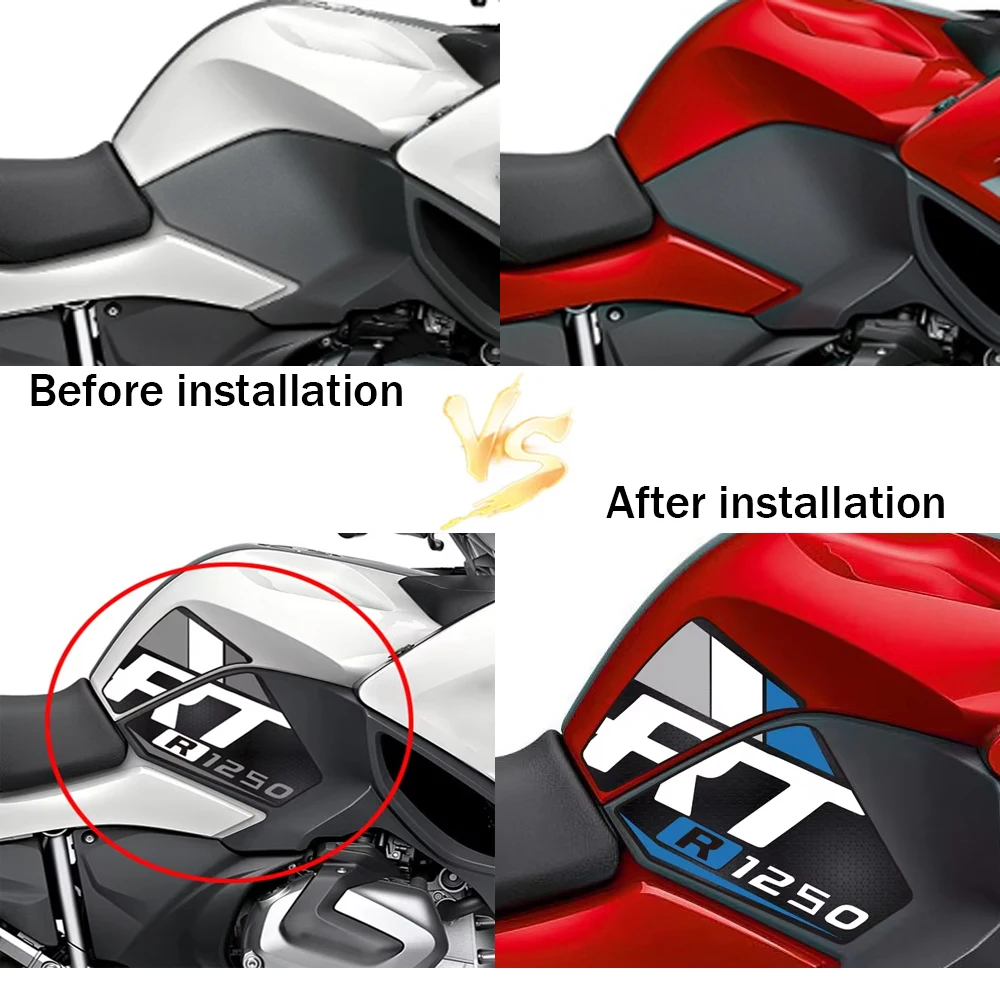 New For BMW  R 1250 RT R 1250RT Motorcycle Side Gas Knee Grip Stickers Fuel Tank Pad Protector Anti-slip Sticke