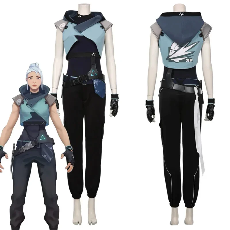 QQ8 Game Valorant Jett Cosplay Kostuum Halloween Carnaval Kostuum Jumpsuit Outfits Gift5Lk¥