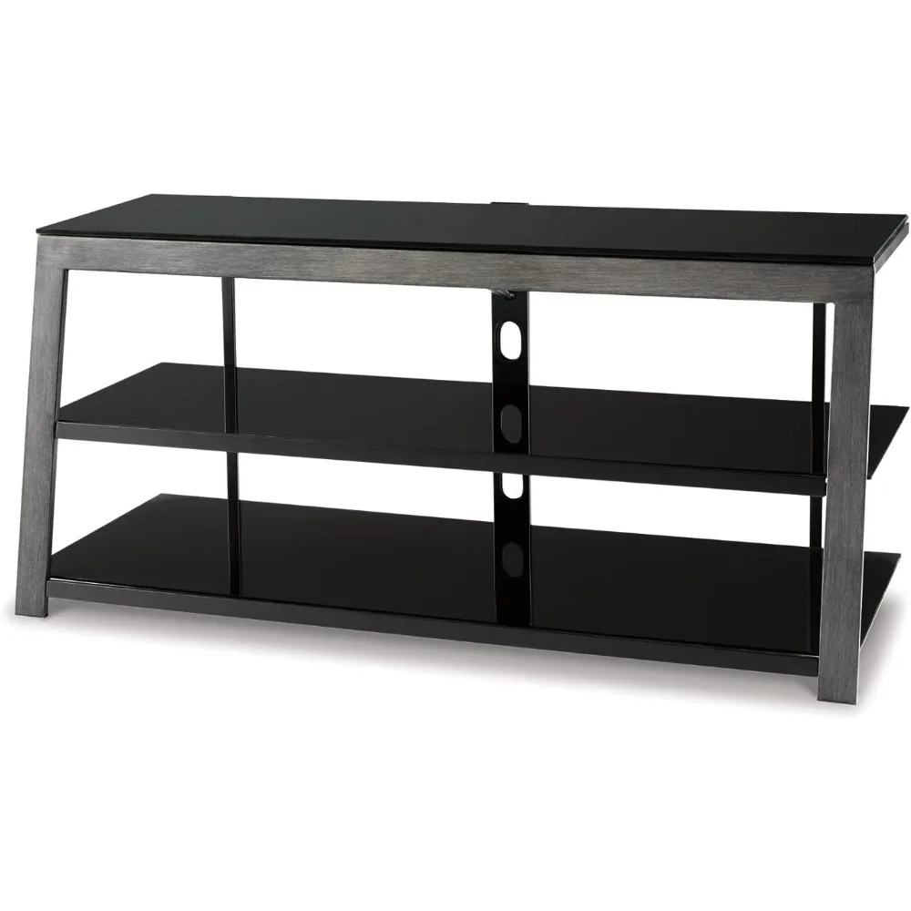 

Rollynx Modern Industrial TV Stand, Fits TVs up to 45", Silver & Black