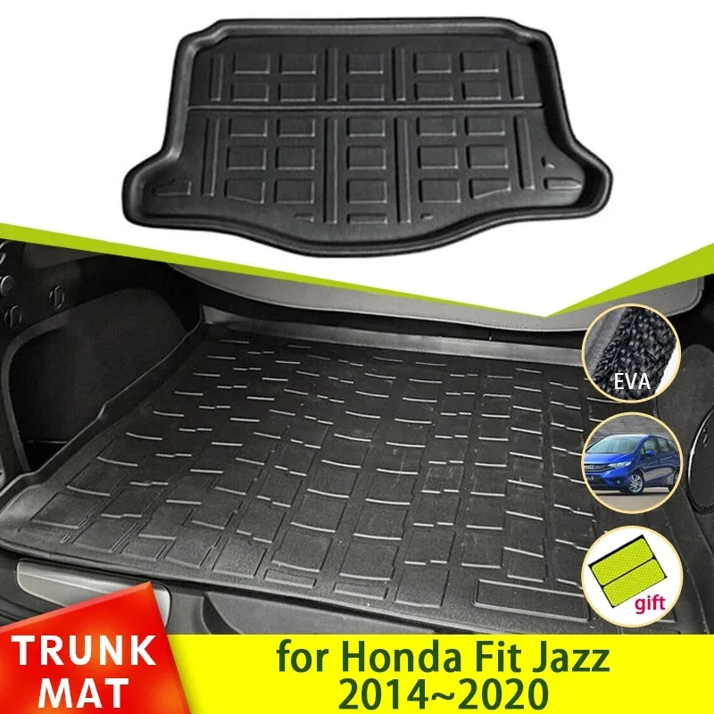 

for Honda FIT Jazz GK5 3 GP5 MK 3 2014~2020 Accessories Car Rear Trunk Mat Floor Tray Liner Cargo Boot Carpet Mud 2015 2017 2016