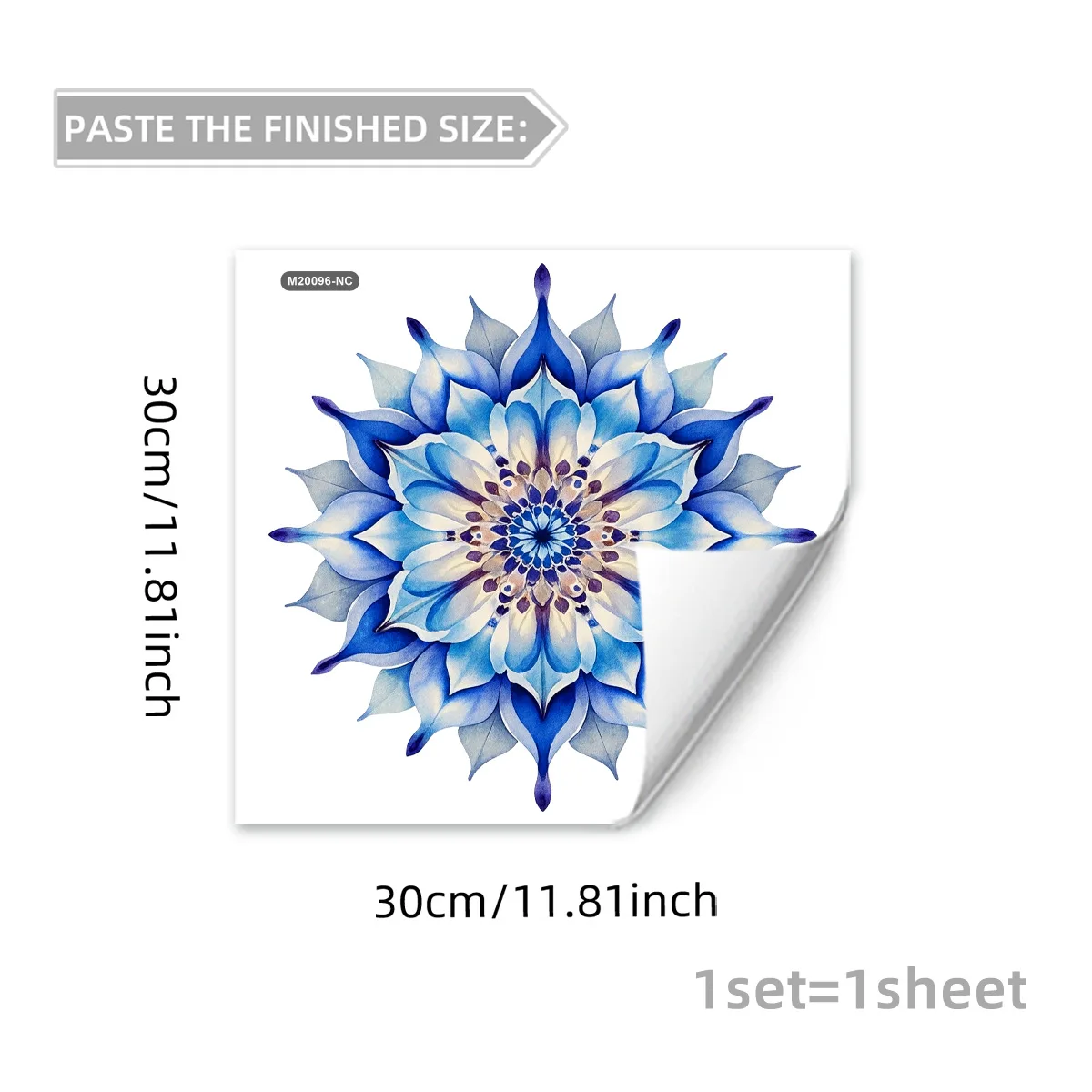 Light Color Mandala Flower Wall Sticker for Home Decor Removable PVC Decal Suitable for Smooth Surfaces and Glass