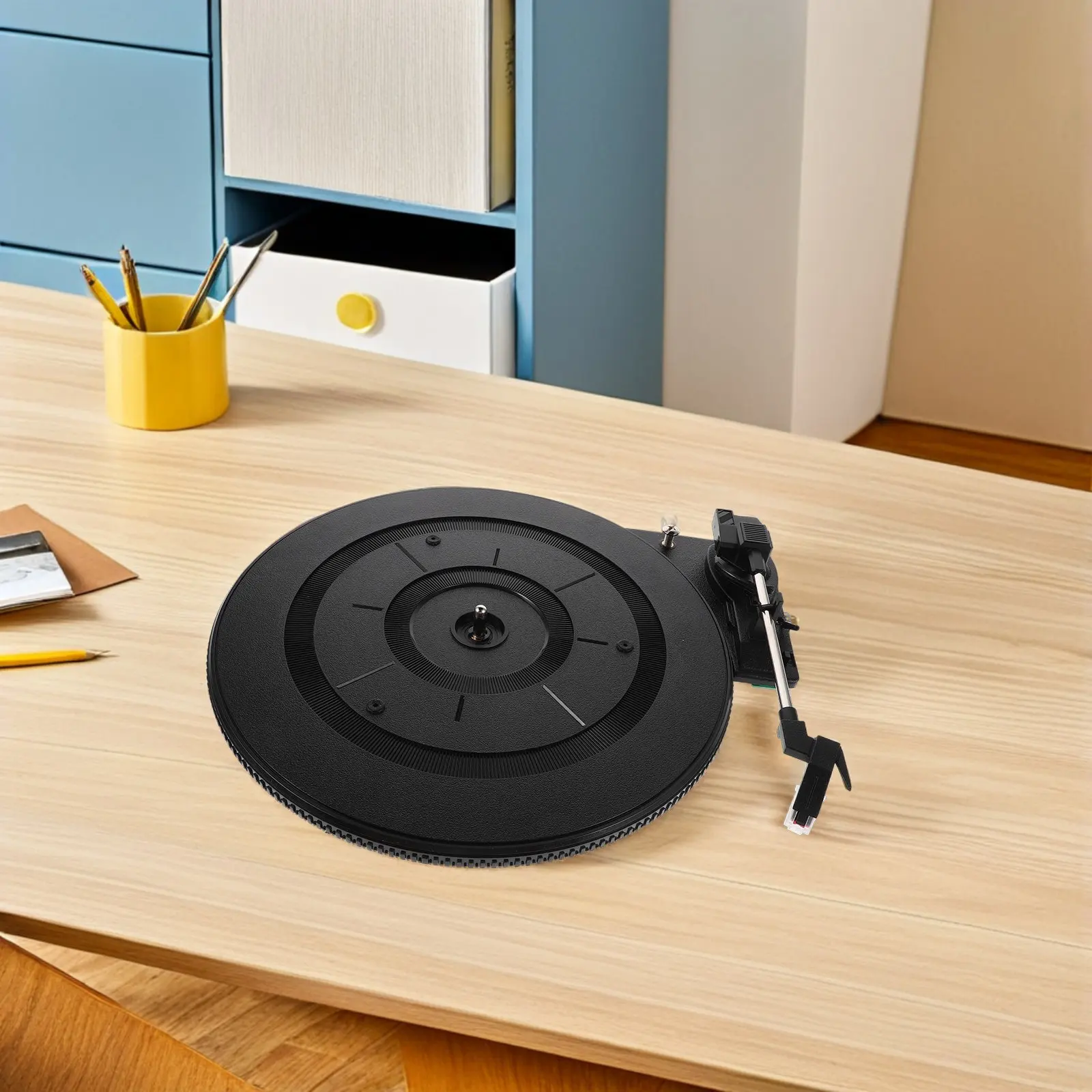 

Миниатюрный проигрыватель виниловых пластинок в ретро-стиле, граммофон для музыки и декора дома