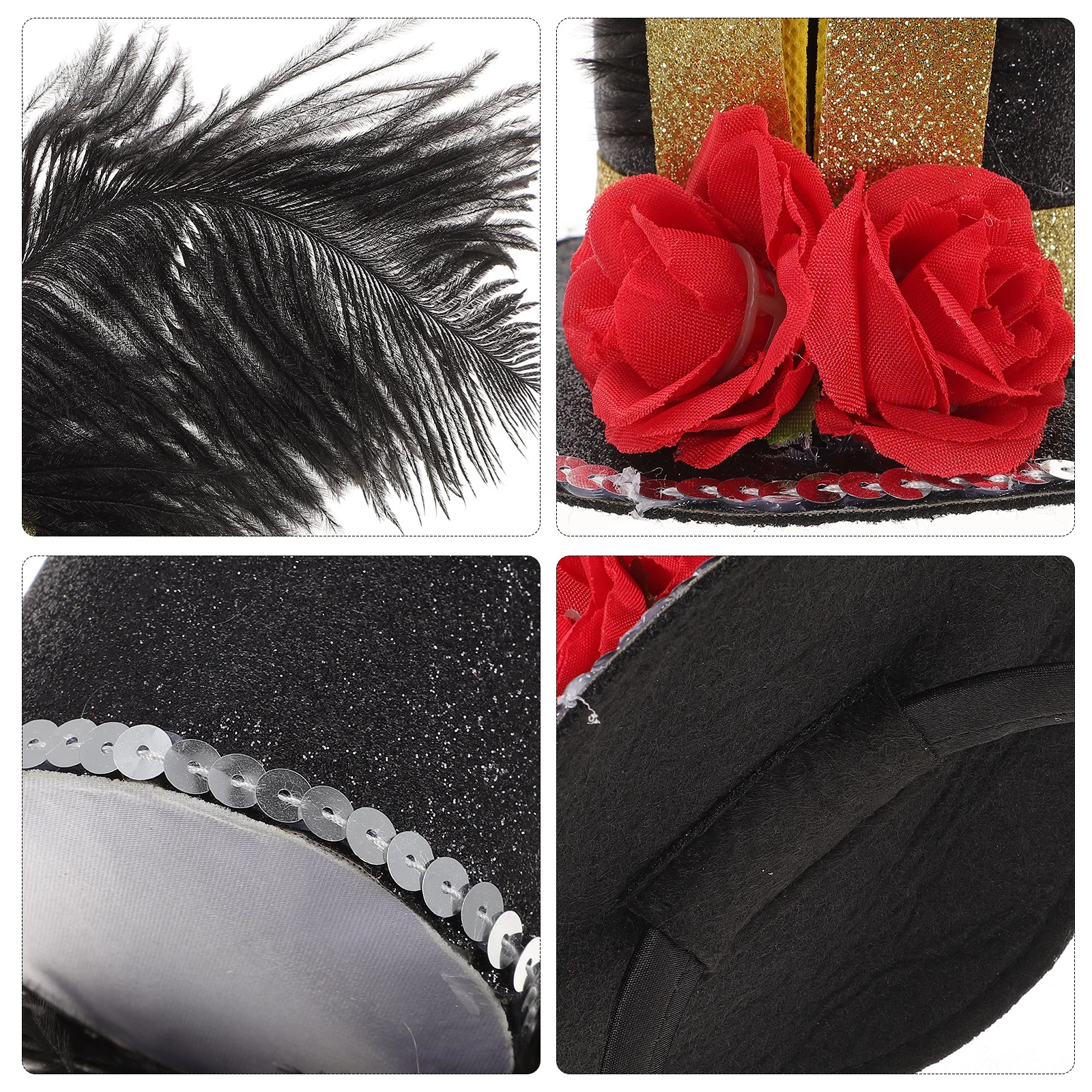 

Halloween Hat Headband Glitter Hair Accessory Masquerade Party Cosplay Costume Festival Wear Top Hat With