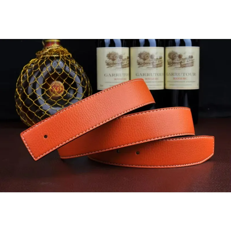 New Luxury Brand Belts Men High Quality Pin Buckle Male Strap Genuine Leather Waistband Ceinture Men\'s No Buckle 3.8cm H Belt