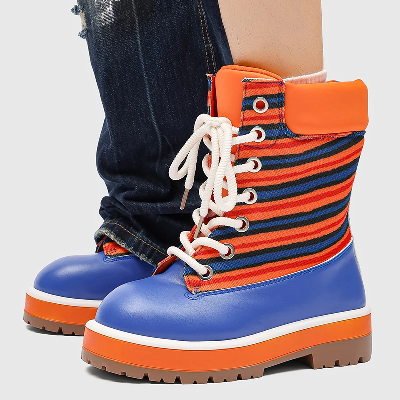 

Trendy Orang Luxury Boots Man Comfortable Height-increasing Platform Boots Men Designer Ankle Boots for Men botas para hombre