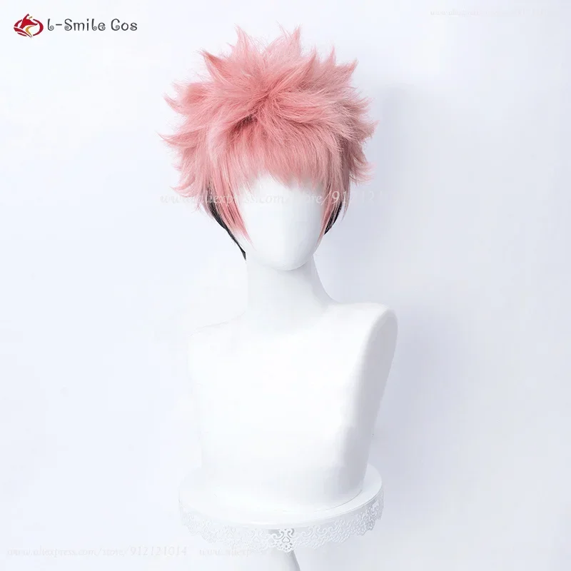 28cm itadori Yuji ryomen Sukuna cosplay wig short pink black itadori Yuji anime wigs heat resistant synthetic wigs wig cap