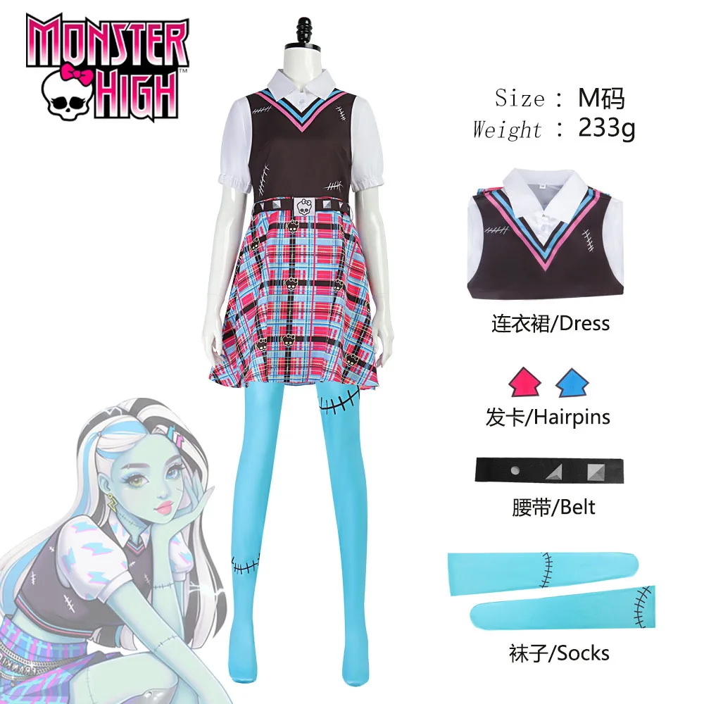 

Anime Frankiee Steinn Cosplay Costume Suit Monster Female Cosplay Dress JK Dress Halloween Disguise Ghost Ball Gown Costumes