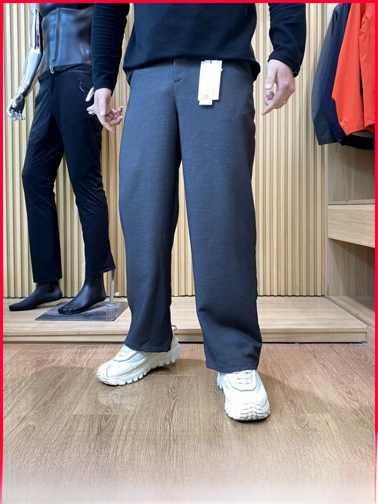 

Comfortable Faionable Men's Casual Loose Fit Long Pants Spring Lightweight Busin Series Polyester Blend mid Waist Loose ...