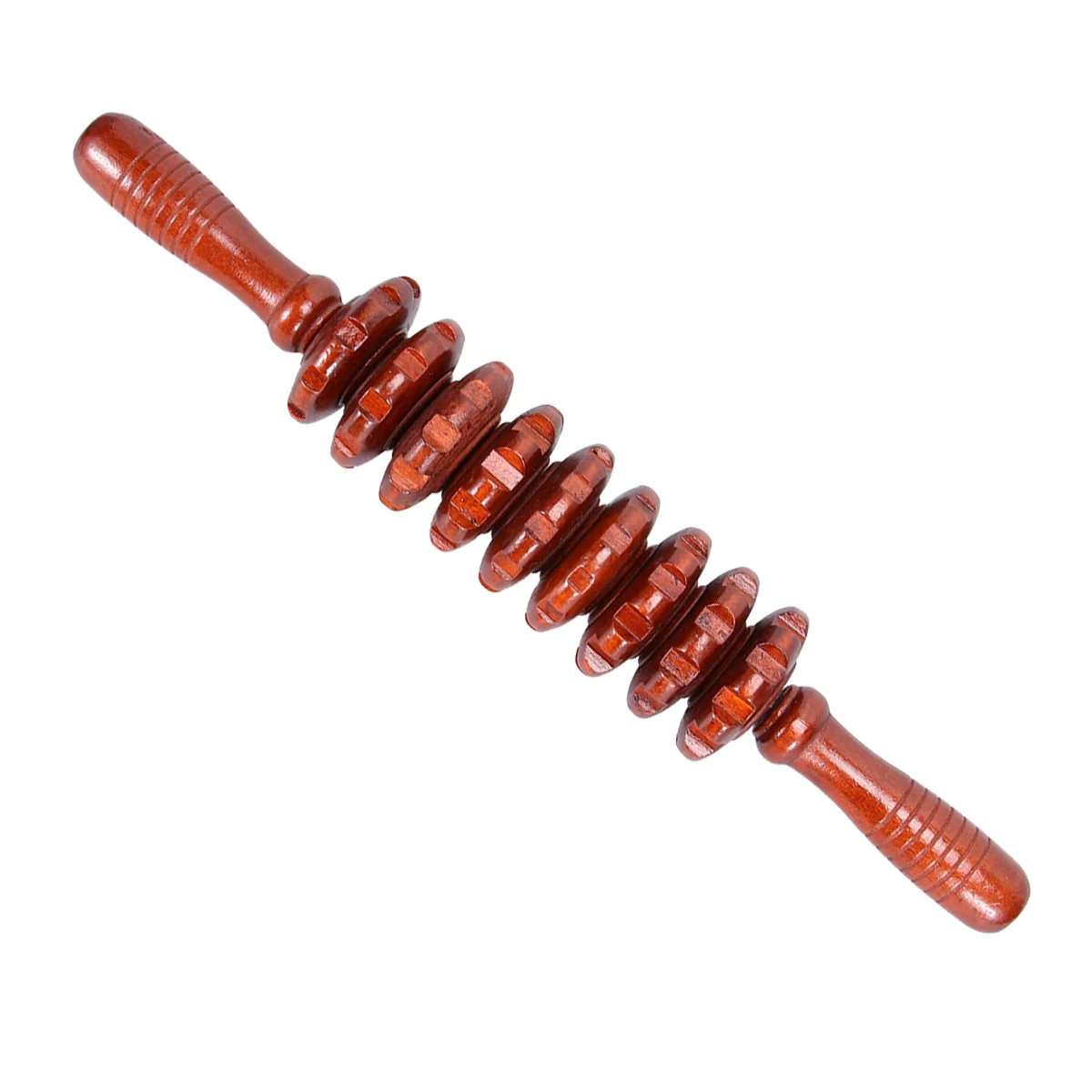 Wooden Roller Massager High-Density Dark Red Wood Full Neck Shoulder Yoga Relaxation Wheel Stick Massage Tool For