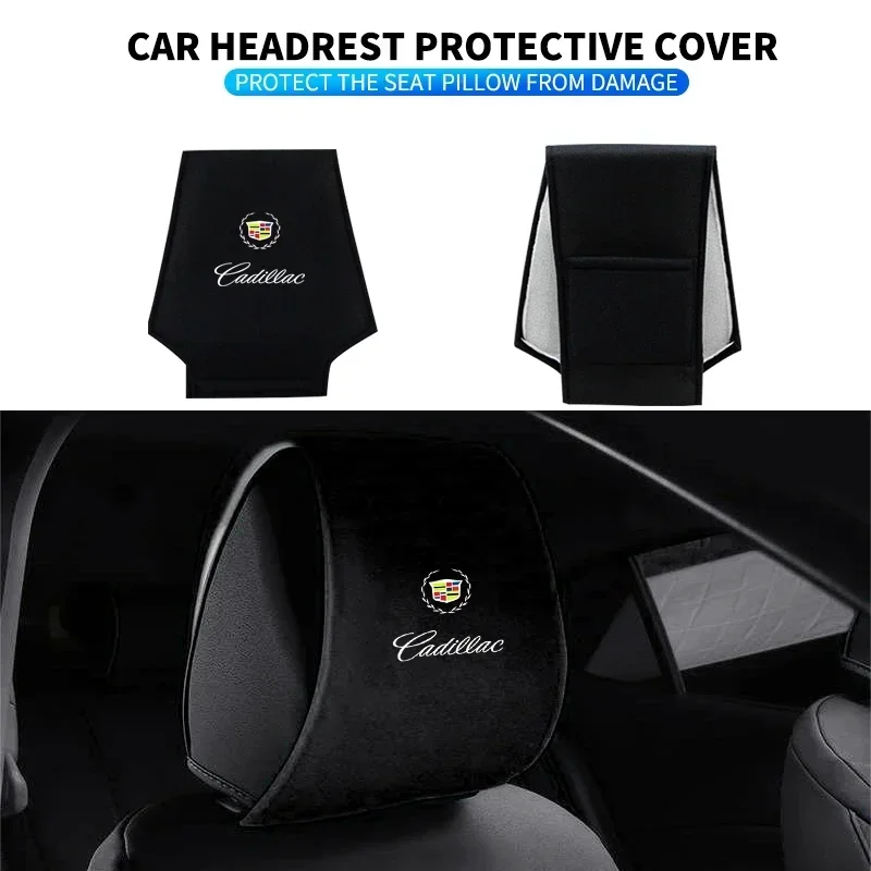 1PCS Car Styling Car Seat Headrest Pillow Cover for Cadillac CT4 CT5 CT6 XT4 XT5 XT6 CTS ATS SRX XTS STS SLR XLR BLS Deville
