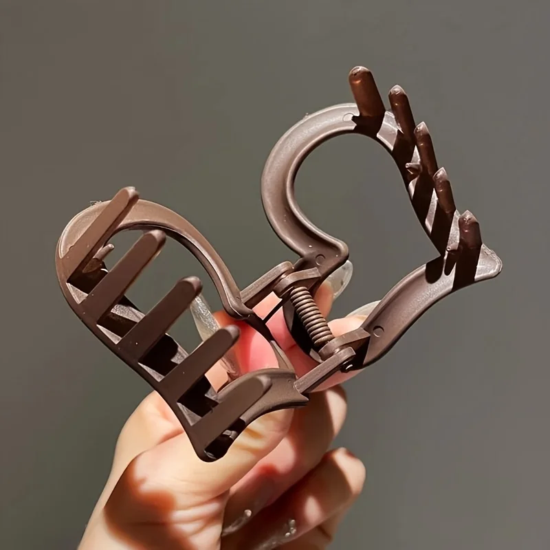 Set Klip Matte Kelas Atas Wanita 11 Buah, Klip Hiu Rambut Belakang untuk Wanita