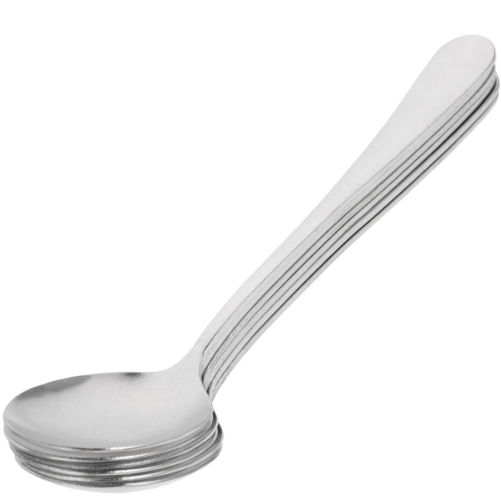 

6pcs Stainless Steel Soup Spoons Set Smooth Lightweight For Kitchen Home Coffee Ice Cream Dessert Scoops Bulk Mixing