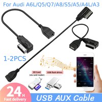 1/2 Pcs AMI MMI USB AUX Cable Music MDI MMI AMI To USB Female Interface USB Aux Cable Adapter for Audi A6L Q5 Q7 A8 S5 A5 A4L A3