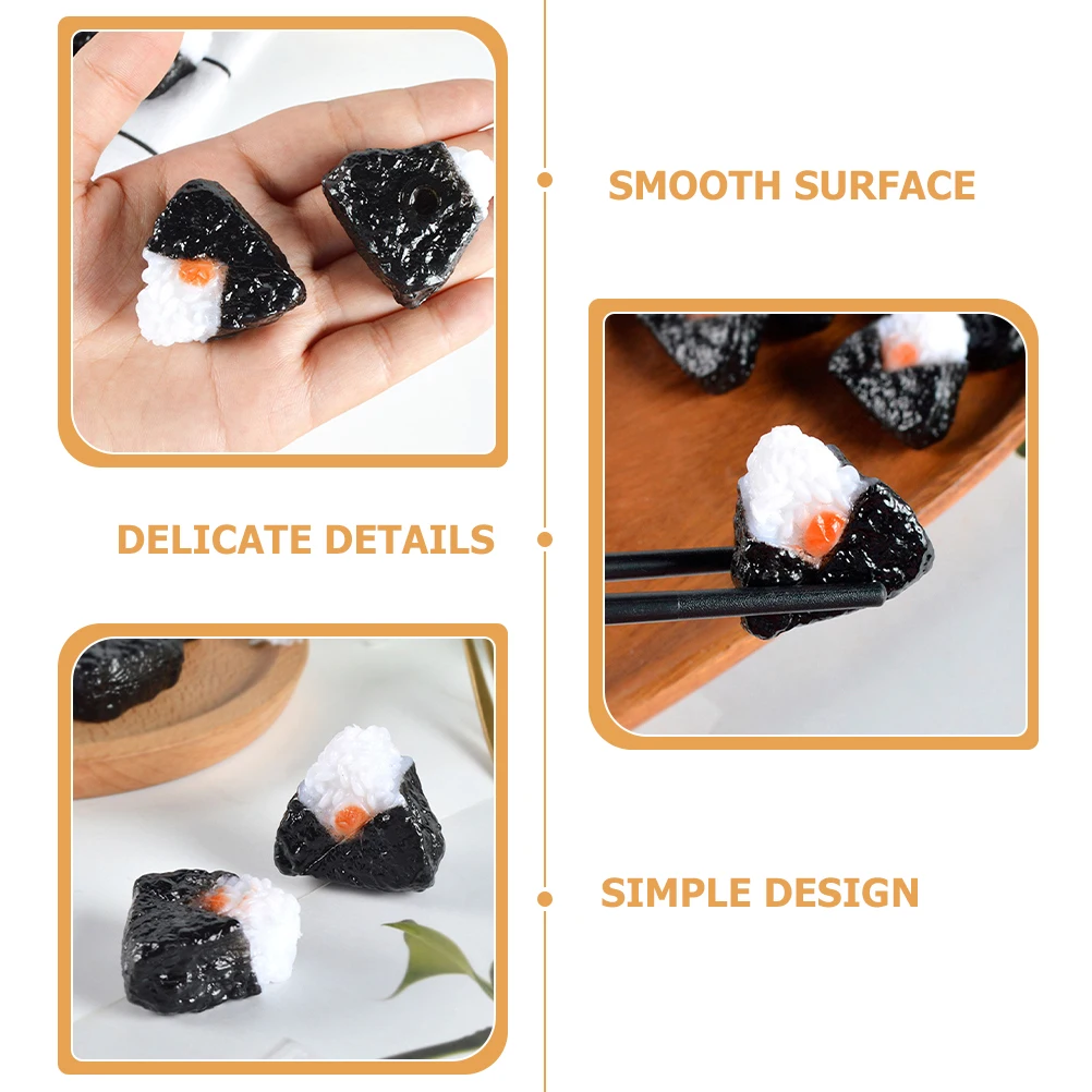 

5 Pcs Other Simulated Food Imitation Sushi Rice Ball Snacks Pvc Mini for Display